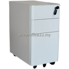 GOLD-M3-WH : PREMIUM QUALITY MOBILE STEEL PEDESTAL 2-DRAWER AND 1-FILING (2D1F) - LIMITED QUANTITY ONLY